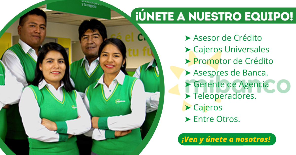 MI BANCO – BUSCA PERSONAL PARA AREAS DISPONIBLES