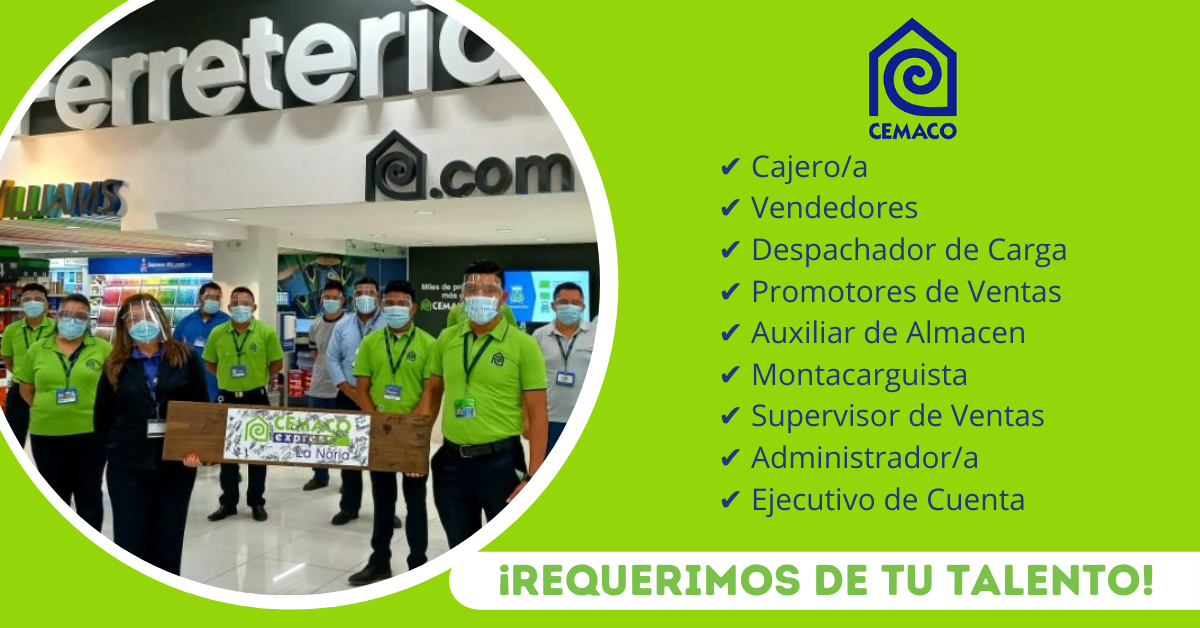 CEMACO - OFRECE PUESTOS LABORALES