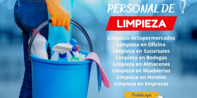 CONVOCATORIA MASIVA PARA OPERARIOS DE LIMPIEZA